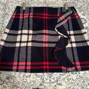 JCREW PLAID RUFFLE MINI SKIRT